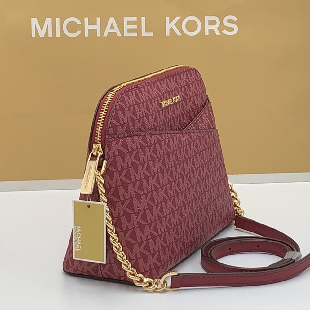 MICHAEL KORS Jet Set Medium Logo Dome Satchel Crossbody XCROSS XBODY
Mulberry - Picture 5 of 16
